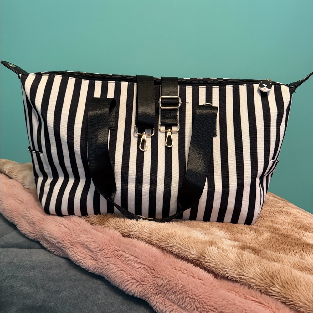Alice + Olivia Monochrome Striped Tote